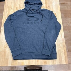 Vintage 90s Y2K Oakley Center Logo Grey Hoodie Sweatshirt Size M Skater Grunge